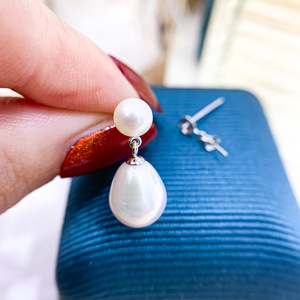 S925 Silver DIY <b>Pearl</b> Accessories Empty Stand Double <b>Pearl</b> <b>Earrings</b> with 5-10mm Bar 21008 Jewelry Accessory - Product Image 3