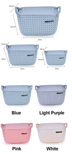 3 paniers de rangement en plastique de grande capacité pour la maison, organisateur de bureau, salon, collations et jouets, avec couvercle et poignée - Product Image 4