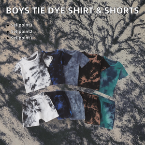 Ensemble de vêtements pour bébé garçon, été, décontracté, imprimé tie-dye, 2 pièces, chemise + short, survêtement pour 1 à 5 ans - Product Image 2
