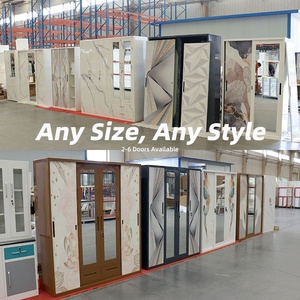 Armario de acero personalizado de tres <span class=keywords><strong>puertas</strong></span> <span class=keywords><strong>con</strong></span> puerta corredera y organizador de ropa - Product Image 5