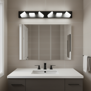 Modern 6-Light 39-Inch <b>LED</b> Matte Black Bathroom <b>Vanity</b> Light Wall Mounted Cool White D0100XFA7ZY - Product Image 2