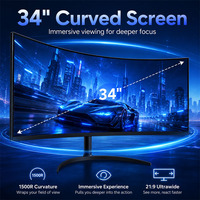 Monitor curvo para juegos LCD IPS de 34 pulgadas, 2K, 240Hz, con altavoz integrado tipo C, Adaptive Sync y sin parpadeo.