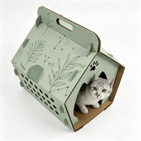 Maison pour chat portable en carton ondulé robuste, sur mesure, en couleur