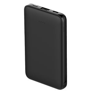ספק מפעל סוללת ליתיום-פולימר דקה במיוחד 5000mAh 10W מחומר ABS בנק כוח נייד עם שני כבלים מובנים מסוג Type-C - Product Image 5