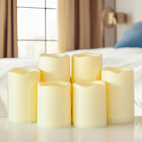 Set 3 Lilin Pilar LED Tanpa Api Bahan Plastik Kontrol Jarak Jauh Ramah Lingkungan untuk Halloween Diwali Ramadan Pernikahan