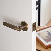 Ensemble de poignées de porte intérieures en laiton H59, base de 65 mm, OEM pour entrepreneurs, designers et développeurs, certifié ISO SGS, MOQ 50 pièces