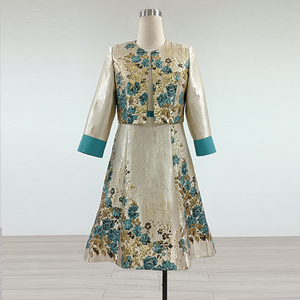 Vestidos Formales Elegantes con Estampado Floral de Lujo, Traje de Iglesia para Mujer Talla Grande, Chaqueta Corta, Vestidos Personalizados para Eventos, Ropa para el Domingo - Product Image 1