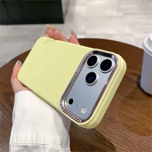 Custodia per Telefono di Lusso con Cornice Glitterata a Diamante per <span class=keywords><strong>iPhone</strong></span> 17 Air 16 15 14 13 12 <span class=keywords><strong>11</strong></span> <span class=keywords><strong>Pro</strong></span> <span class=keywords><strong>Max</strong></span> Plus, <span class=keywords><strong>Cover</strong></span> Antiurto in Silicone Liquido - Product Image 3