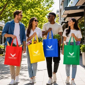 Sac de courses durable et recyclable, logo imprimé personnalisé pour la promotion, sac non tissé écologique en gros - Product Image 1