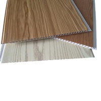 Panneau mural en cristal de carbone recouvert de PVC, placage bois, grille rectangulaire, panneau imperméable pour salle de classe, garantie 5 ans