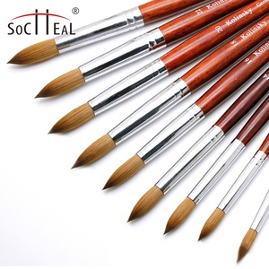 Pennello <span class=keywords><strong>per</strong></span> Unghie in <span class=keywords><strong>Acrilico</strong></span> di Alta Qualità con Manico in Legno Rosso e Logo Personalizzato OEM in Pelo di Kolinsky - Product Image 3