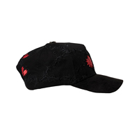 Casquettes de baseball OEM personnalisées à 5 panneaux, originales, style Barbas, X Rich the Kid, à large bord, en daim, sportives, avec strass