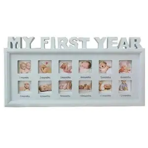 My first year Baby photo frame Eco friendly PVC 12 photo moments frame Baby keepsake frame