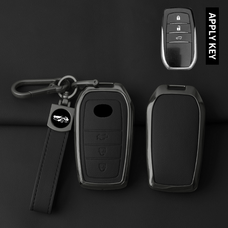 Porte-clés noir canon de fusil + cuir