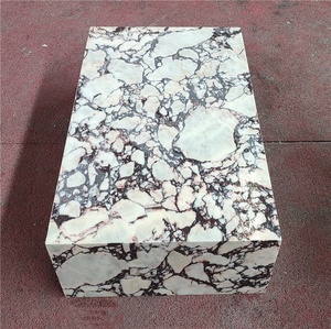 Khách Sạn Sang Trọng Calacatta Violet Travertine Cao Plinth Đứng Hiển Thị Trung Tâm Thấp Trắng Arabescato Viola Marble Plinth Bàn Cà Phê - Product Image 3