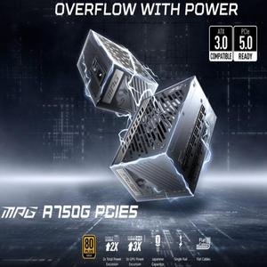Fuente de Alimentación para PC de Escritorio MPG A750G PCIe5 de 24 Pines, 1500W, Certificación 80 PLUS GOLD, Nueva en Venta - Product Image 4