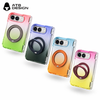 Étui de protection pliable ATB pour iPhone Duo Fold PC avec support magnétique dégradé et couverture intégrale pour iPhone 18