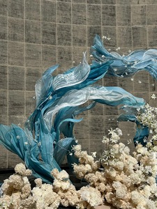 Arche de toile de fond immersive <span class=keywords><strong>pour</strong></span> cérémonie de mariage, en gaze irisée de luxe, bleu dégradé, thème 'Fantaisie des grands fonds', accessoire <span class=keywords><strong>pour</strong></span> studio photo - Product Image 3