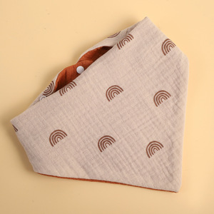 Baberos de Muselina de Algodón para Bebé, con Estampado de Dibujos Animados de Arcoíris, Toalla de Saliva, Paños de Regurgitación, Ajustables con Broches, Triangulares - Product Image 6