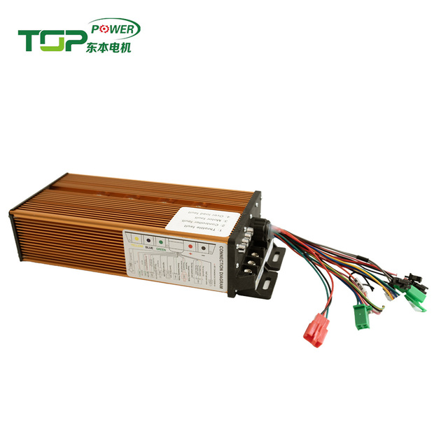 Toppower 72V 1200W FOC Sine Wave Tube Low-Noise 24 Motor Controller for Electric Tricycles