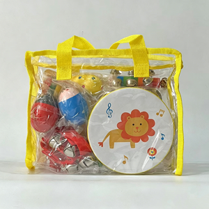 Ensemble d'instruments de percussion en bois colorés en gros avec xylophone, tambourin et maracas pour l'éducation musicale et le jeu des enfants - Product Image 4