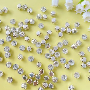 6mm Mini cristalli di vetro piatti rotondi per cucire su pietre con Base di nastro strass per lampadario per abiti da DIY unghie Art 1000 pz - Product Image 1