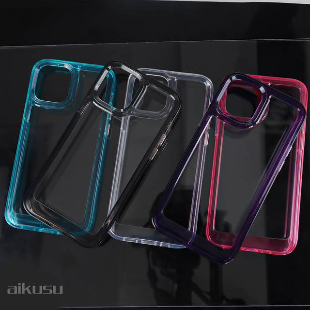Wholesale Clear Hard Pc Anti-yellow Shockproof Tpe Magnetic for Iphone 14.pro Max Candy Color Tpu Phone Case