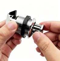 Loquet à bouton poussoir en plastique noir et argenté pour tiroirs de camping-car, caravane et armoires industrielles, avec bouton escamotable