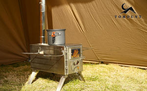 เตาสแตนเลสขนาดเล็กสำหรับตั้งแคมป์พร้อมปล่องไฟสำหรับให้ความร้อนและการปรุงอาหาร - Product Image 6
