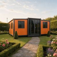 Maison conteneur extensible double face à structure en acier, à déploiement rapide pour l'hébergement sur chantier