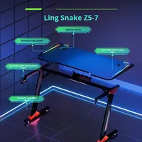 Table de jeu en métal durable à hauteur réglable avec éclairage LED RVB, bureau intelligent électrique ergonomique multifonctionnel pour la maison et le bureau