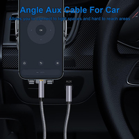 Câble audio coaxial coudé 3,5 mm mâle-mâle pour autoradio, moniteur d'ordinateur, microphone, haut-parleurs avec gaine en PVC
