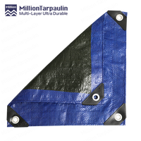 Bâche PE Million Blue Black 180 g/m² en plastique, matériau de base pour abri de voiture, feuille de bâche PE