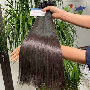 Extensions de cheveux humains vierges à 100% de type Remy vietnamien, tissage de cheveux, noir, lisses, toutes les couleurs, trame en mèches, grande vente - Product Image 5