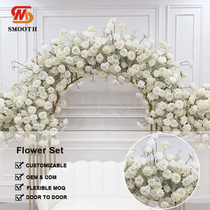 SMOOTH Blue Flower Runner Artificial Flower Decoration for Wedding Flower <b>Stand</b> <b>Backdrop</b> for Event Props - Product Image 2