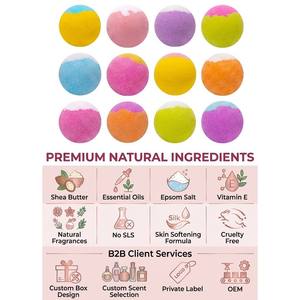 Set di 12 Bombe da Bagno di Lusso OEM ODM con Campanula Blu e Rosa per Spa Professionali e Confezione Regalo Premium per le Feste - Product Image 5