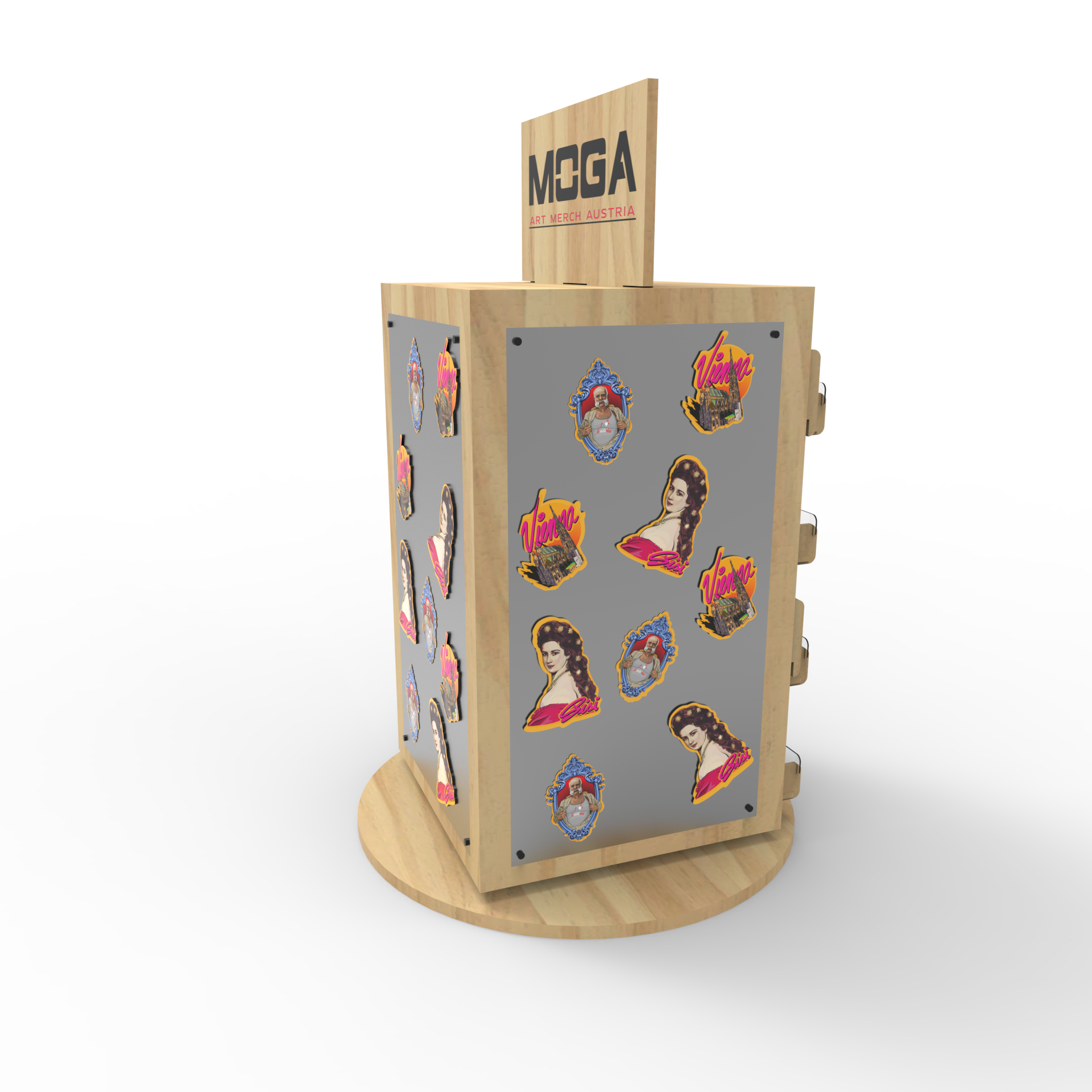 Apache Customized Wooden Magnet Refrigerator Display Stand for Supermarkets and Shopping Malls — view 4
