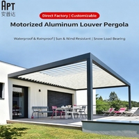 Pergola bioclimatique motorisée en aluminium personnalisable, lames orientables, éclairage LED, étanche, résistante au vent, 3x4m, spécifications pour jardin