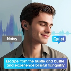 Bouchons d'oreilles en silicone réutilisables anti-bruit pour le sommeil, la protection auditive, les concerts et les voyages - Product Image 5