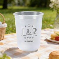 Gobelet en plastique jetable de luxe en forme de U avec logo personnalisé pour mariage gobelet rigide PP givré clair Smoothie tasse à thé au lait bulle