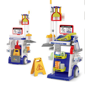 Ensemble d'outils de nettoyage de Simulation en plastique pour enfants maison de jeu avec <span class=keywords><strong>aspirateur</strong></span> balai vadrouille jouets d'hygiène - Product Image 1