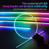 Lumière ambiante LED automobile, 64 couleurs, éclairage dynamique d'ambiance pour voiture, ciel étoilé, panneau lumineux décoratif, bande lumineuse intérieure