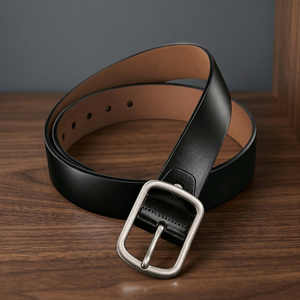 BS INTERNATIONAL – Ceinture homme en cuir de vachette véritable, design moderne, boucle en acier, écologique, robuste, impression par transfert thermique personnalisée - Product Image 1