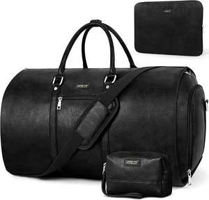 Free Sample 2 in 1 Waterproof Foldable Travel Suit <b>Bag</b> Leather Garment <b>Bags</b> Convertible Carry on Garment Duffel <b>Bag</b> for Men - Product Image 2
