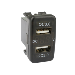 Cargador de coche A77QC, voltímetro, pantalla de voltaje, doble puerto QC 3,0, Dual QC3.0, enchufe de cargador USB para <span class=keywords><strong>Toyota</strong></span> - Product Image 5