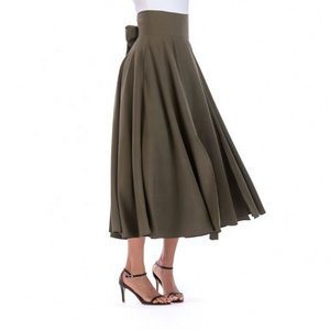 <span class=keywords><strong>Jupe</strong></span> <span class=keywords><strong>longue</strong></span> fendue pour femmes, <span class=keywords><strong>jupe</strong></span> vintage à volants plissés, poches, lacets, nœud, grande <span class=keywords><strong>taille</strong></span> 4XL - Product Image 2
