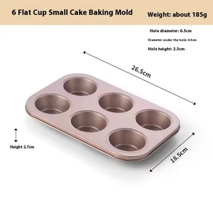 Plaque de cuisson rectangulaire en métal à six trous et six cavités, réutilisable, sans revêtement, épaisseur personnalisable pour usage domestique ou en pâtisserie - Product Image 2