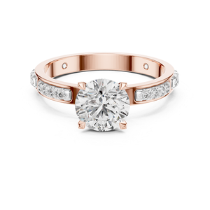 Bague en or 18 carats classique avec diamant de laboratoire de style tendance et simple pour femmes - Coupe ronde brillante, cadeau de mariage et d'anniversaire, bijoux - Product Image 4