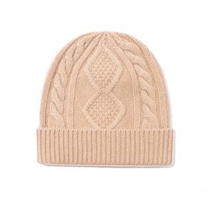 Gorro de Lana Merino Pura para Hombre, Tejido en Cachemira, Otoño Invierno, Jacquard, Bordado 3D, Nuevo Gorro de Lana Tejida Cálido - Product Image 4