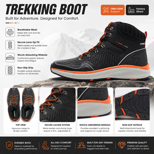 Bottes de randonnée imperméables haut de gamme, chaussures de trekking d'extérieur, bottes de montagne montantes, antidérapantes, durables, avec semelle amortissante pour homme - Product Image 1